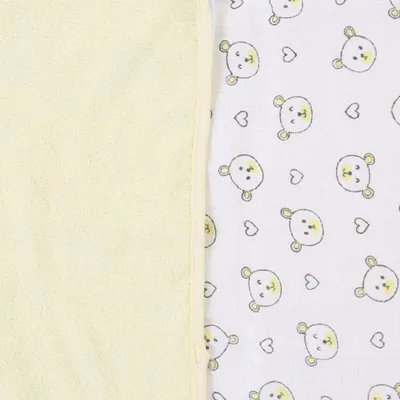 Toalha Com Capuz Bublim Plush Com Puff Urso